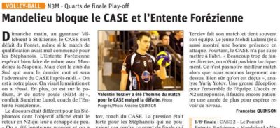 Articles Le Progrès des 12 et 13 mai, pages sports : barrages de montée en N2M