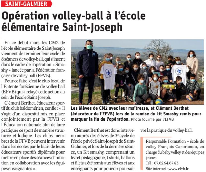 Article de presse volley smashy